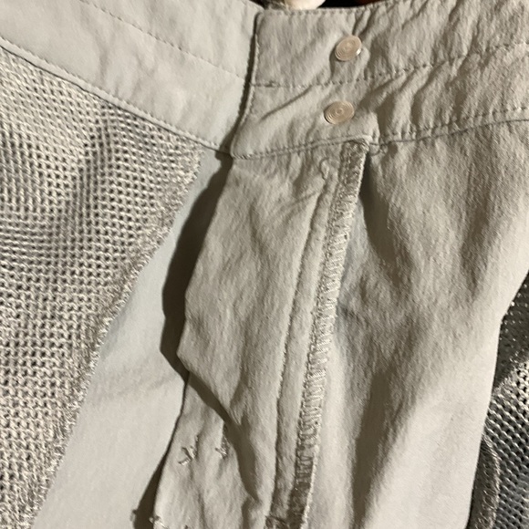 Isis Mini Skirt 8 Light Gray LOGO Pockets Stretchy  Zipper Buttons Nylon Spandex - Picture 11 of 12